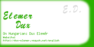 elemer dux business card